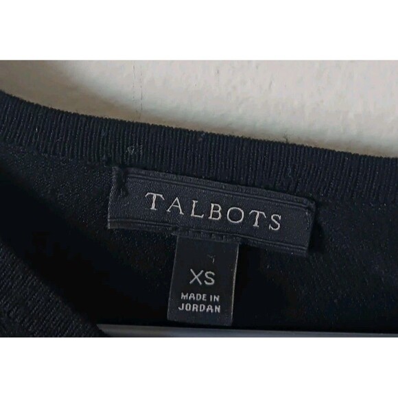 Talbots Womens Knit Tunic Black Hem‎ Top Lace Size XS - Picture 3 of 8
